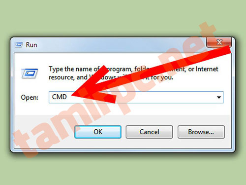 از طریق منوی استارت پنجره Run را باز کنید
