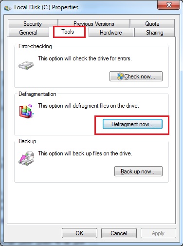 Defragment در ویندوز 10 و 7