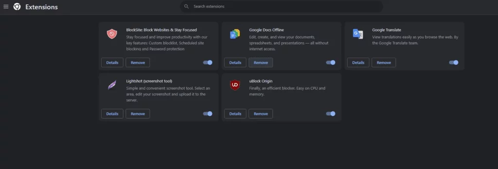 خاموش کردن افزونههای گوگل کروم