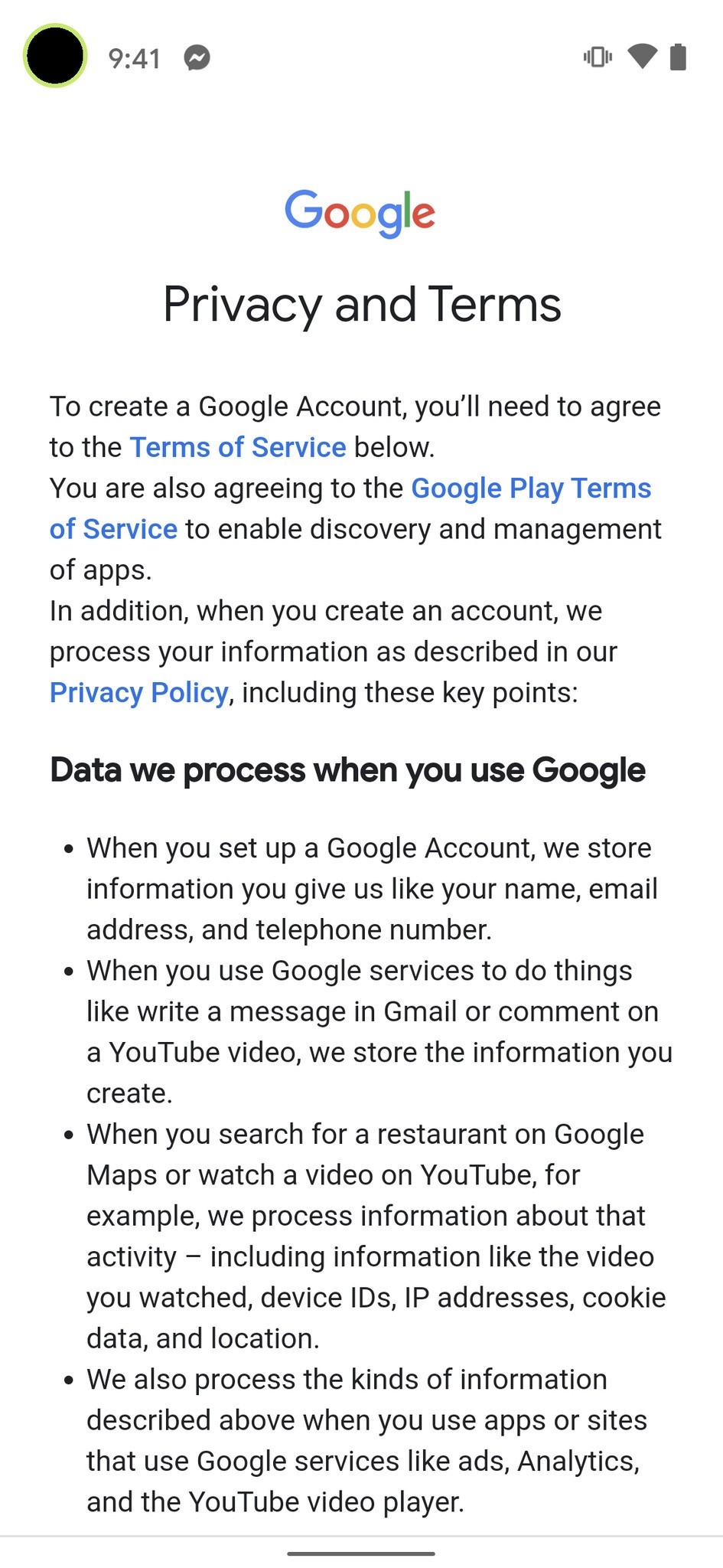 بعد از خواندن قوانین و حریم شخصی روی دکمه I agree بزنید.