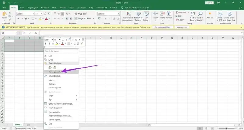 تبدیل جدول از ورد به اکسل