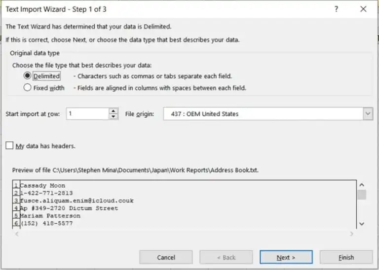 تبدیل جدول از ورد به اکسل