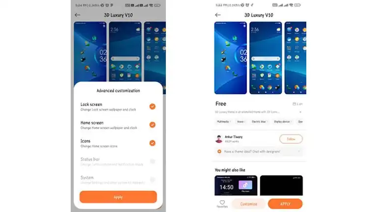 تغییر تم گوشی شیائومی