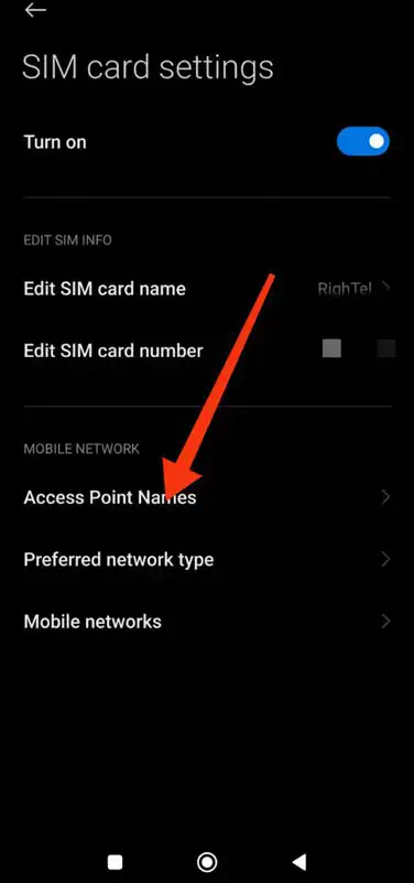تنظیمات apn شیائومی